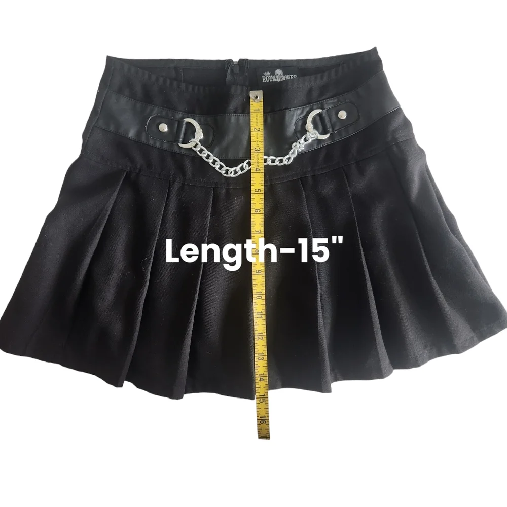 Royal Bones by TRIPP NYC Pleated Mini Skirt Black Size Small
